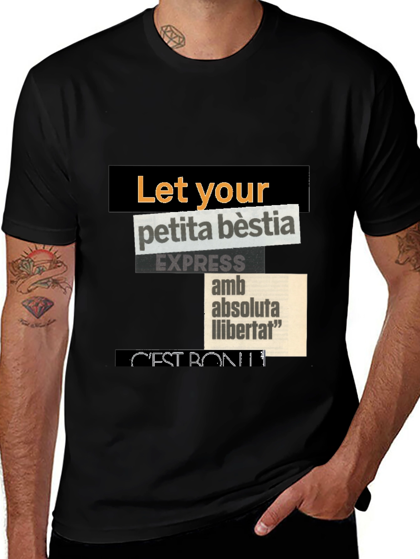 Abstract Collage Graphic T-Shirt