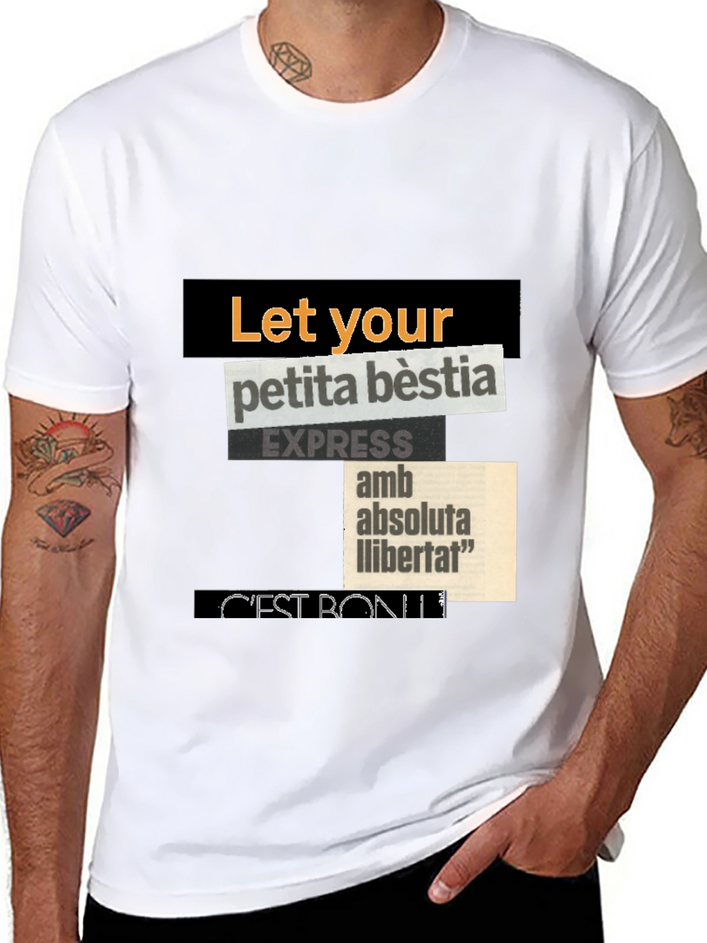 Abstract Collage Graphic T-Shirt